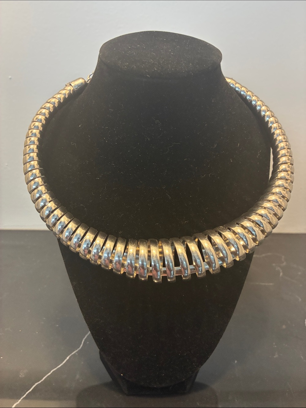 Statement Chunky Collar Necklace - Silver